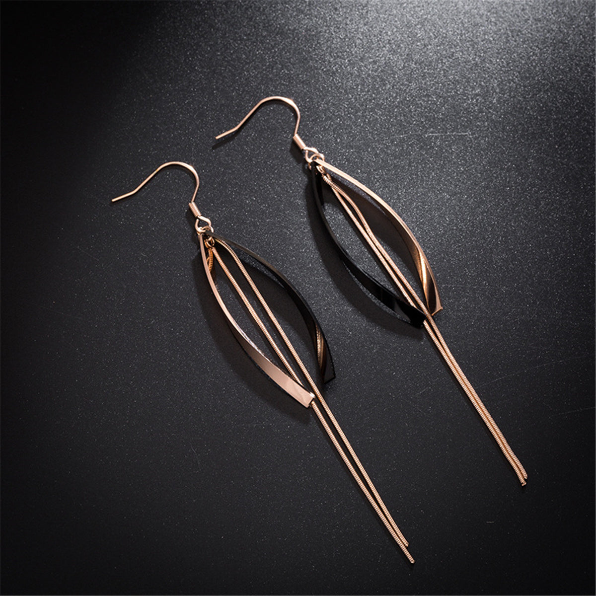 18K Rose Gold-Plated Hook Drop Earring