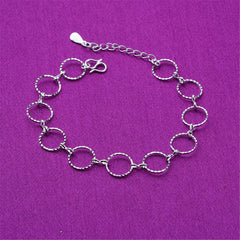 Silver-Plated Circle Link Anklet