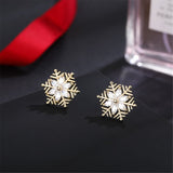 Crystal & 18k Gold-Plated Snowflake Stud Earrings