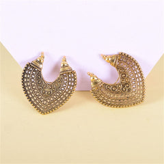 18K Gold-Plated Openwork Heart Huggie Earrings