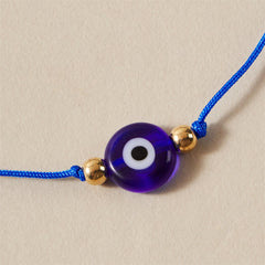 Blue & 18K Gold-Plated Eye Charm Anklet