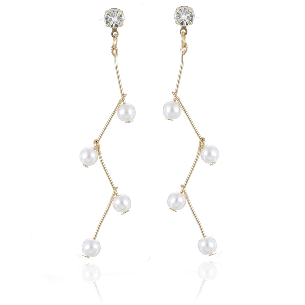 Cubic Zirconia & Pearl 18K Gold-Plated Botany Drop Earrings