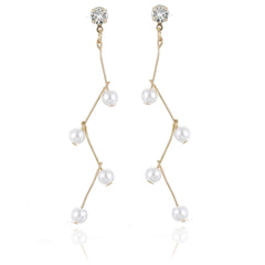 Cubic Zirconia & Pearl 18K Gold-Plated Botany Drop Earrings