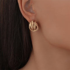 18K Gold-Plated Tri-Wire Twisted Stud Earrings