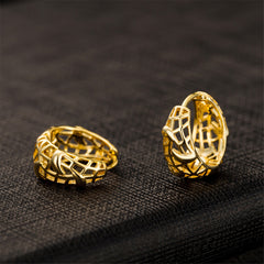 18K Gold-Plated Openwork Huggie Earrings