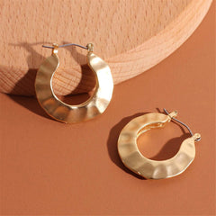 18K Gold-Plated Hammered Hoop Earrings