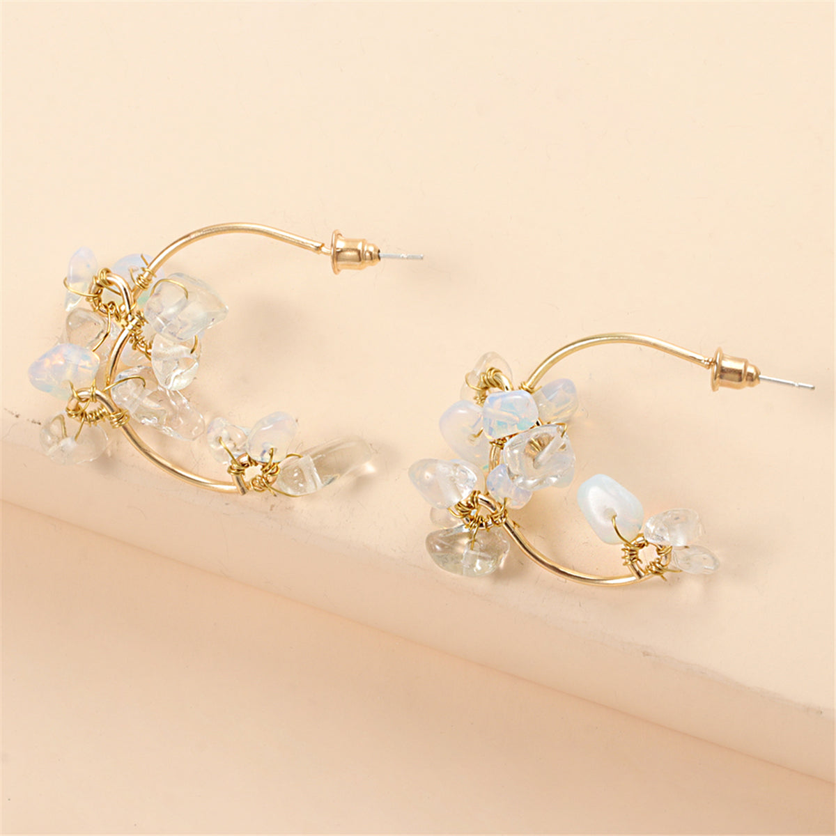 Resin & 18K Gold-Plated Flower Drop Earrings