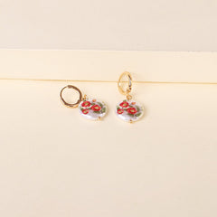 Peony Floral Pearl & 18K Gold-Plated Drop Earrings