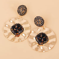 Black Cubic Zirconia & Goldtone Drop Earrings