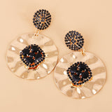 Black Cubic Zirconia & Goldtone Drop Earrings