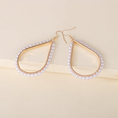 Pearl & 18K Gold-Plated Teardrop Earrings