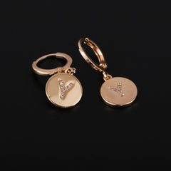 Cubic Zirconia & 18K Gold-Plated Letter Y Cut Drop Earrings