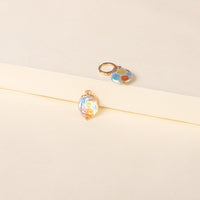 White Floral Imitation Pearl & Goldtone Drop Earrings