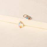 White Floral Imitation Pearl & Goldtone Drop Earrings