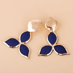 Blue Acrylic & 18K Gold-Plated Flower Drop Earrings