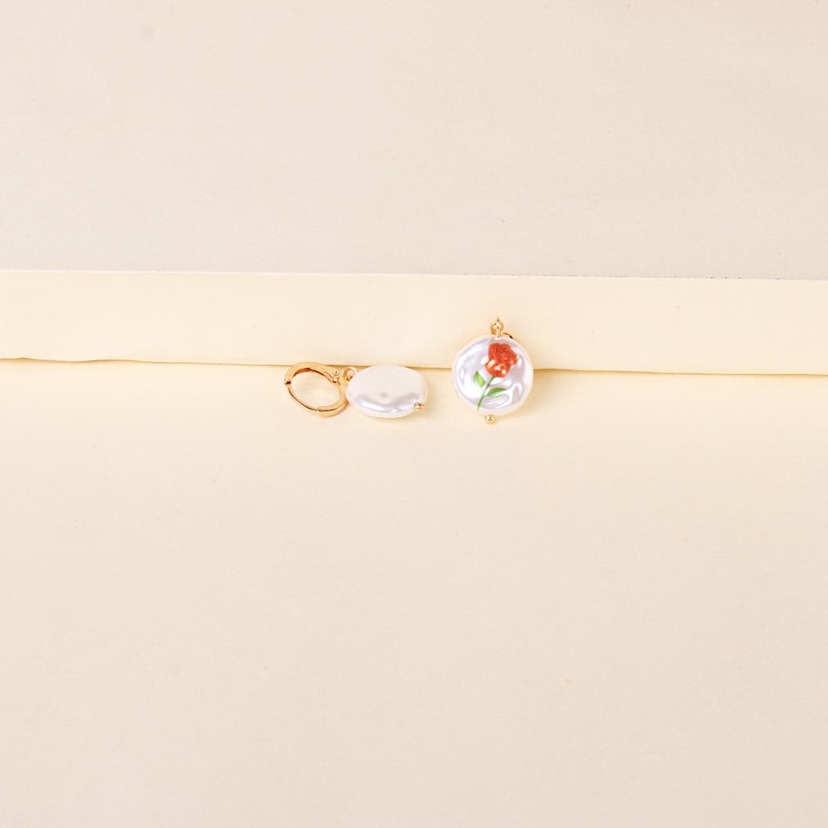 Rose Floral Pearl & 18K Gold-Plated Drop Earrings