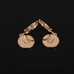 Cubic Zirconia & 18K Gold-Plated Letter U Cut Drop Earrings