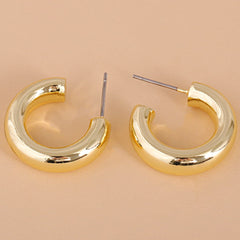 18K Gold-Plated Smooth Hoop Earrings
