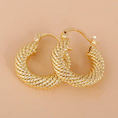 18K Gold Plated Braided Hoop Earrings