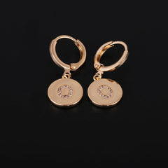 Cubic Zirconia & 18K Gold-Plated Letter O Cut Drop Earrings