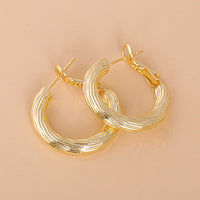18K Gold-Plated Drawn-Wire Hoop Earrings