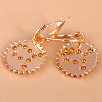 Orange Cubic Zirconia & 18K Gold-Plated Sun Drop Earrings