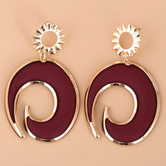Red Enamel & 18K Gold-Plated Rattan Drop Earrings