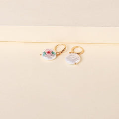 Pink Floral Pearl & 18K Gold-Plated Drop Earrings