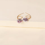 Purple Floral Pearl & 18K Gold-Plated Drop Earrings