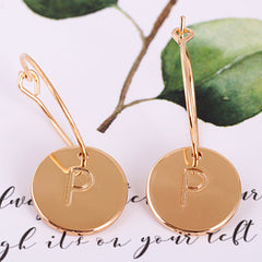 18K Gold-Plated Letter Cut Drop Earrings