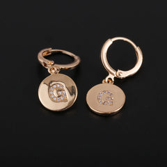 Cubic Zirconia & 18K Gold-Plated Letter G Cut Drop Earrings