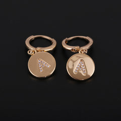 Cubic Zirconia & 18K Gold-Plated Letter A Cut Drop Earrings