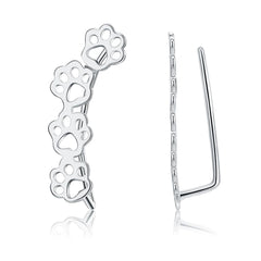 Sterling Silver Paw Ear Climbers