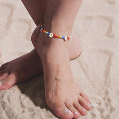 Multicolor Floral Beaded Anklet