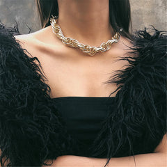 18K Gold-Plated Twine Rope-Chain Choker Necklace