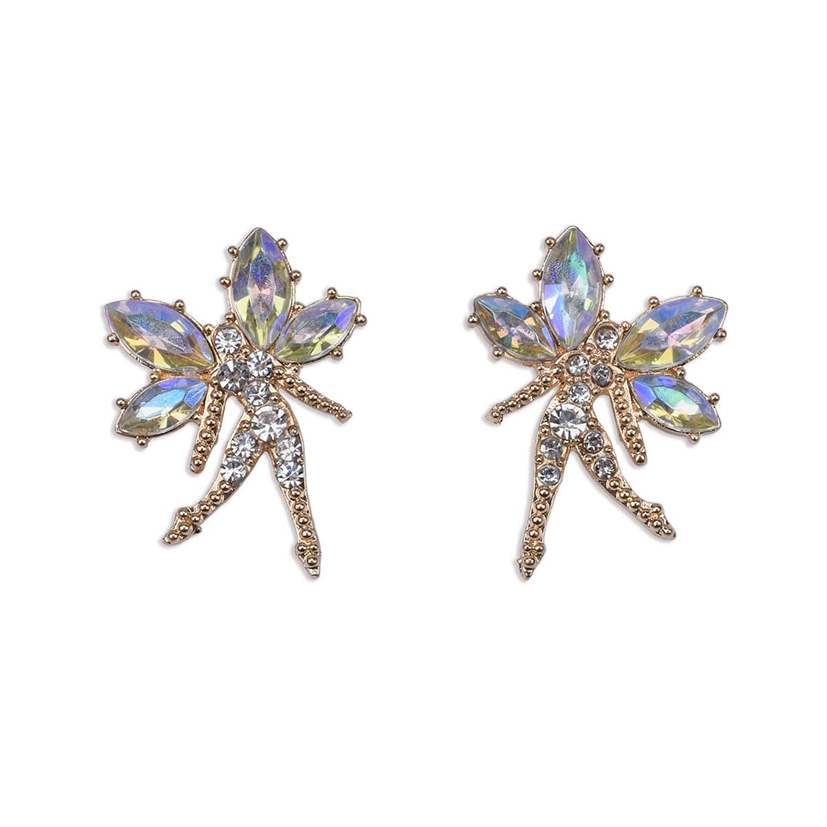 Iridescent Crystal & Cubic Zirconia Fairy Stud Earrings