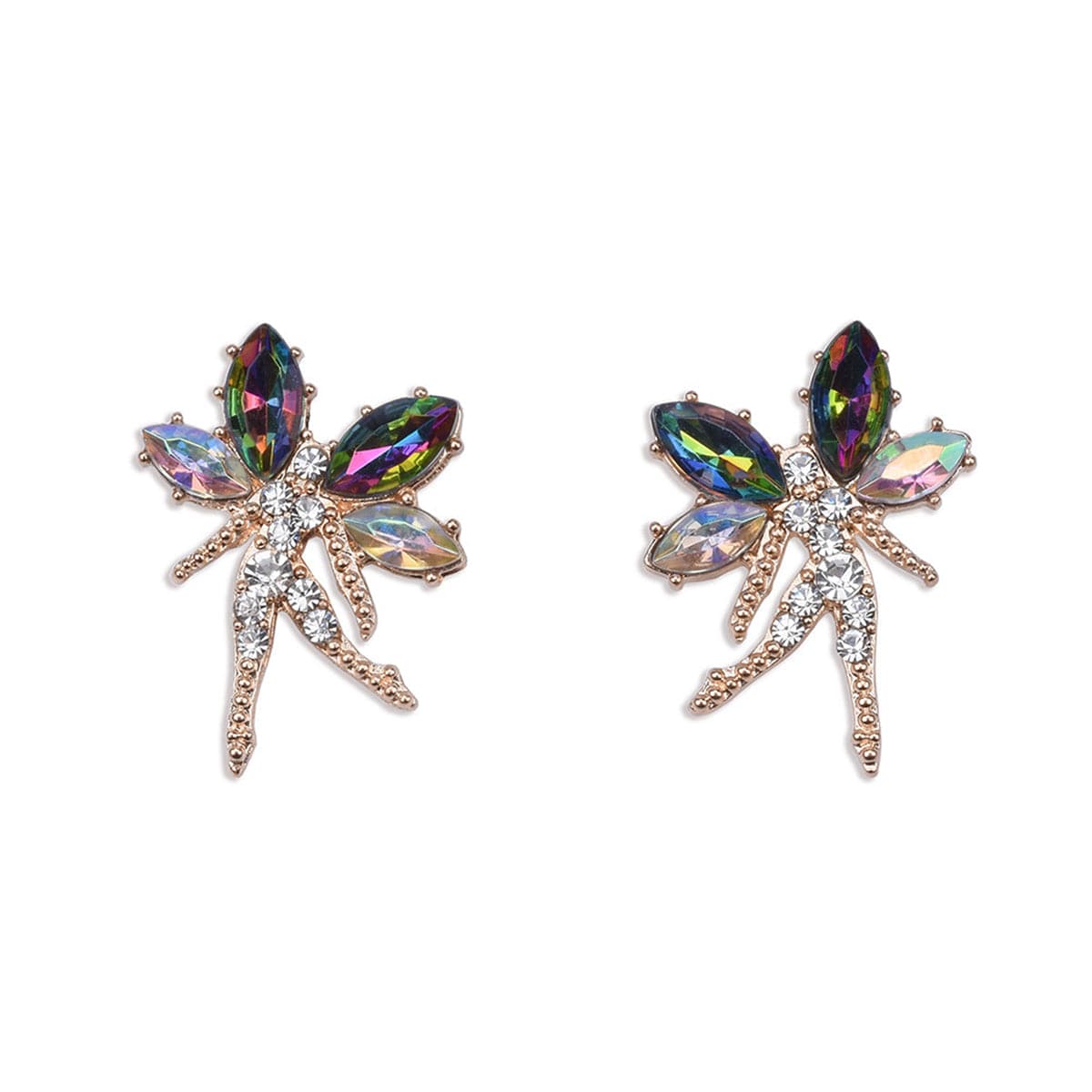 Purple Crystal & Cubic Zirconia Fairy Stud Earrings