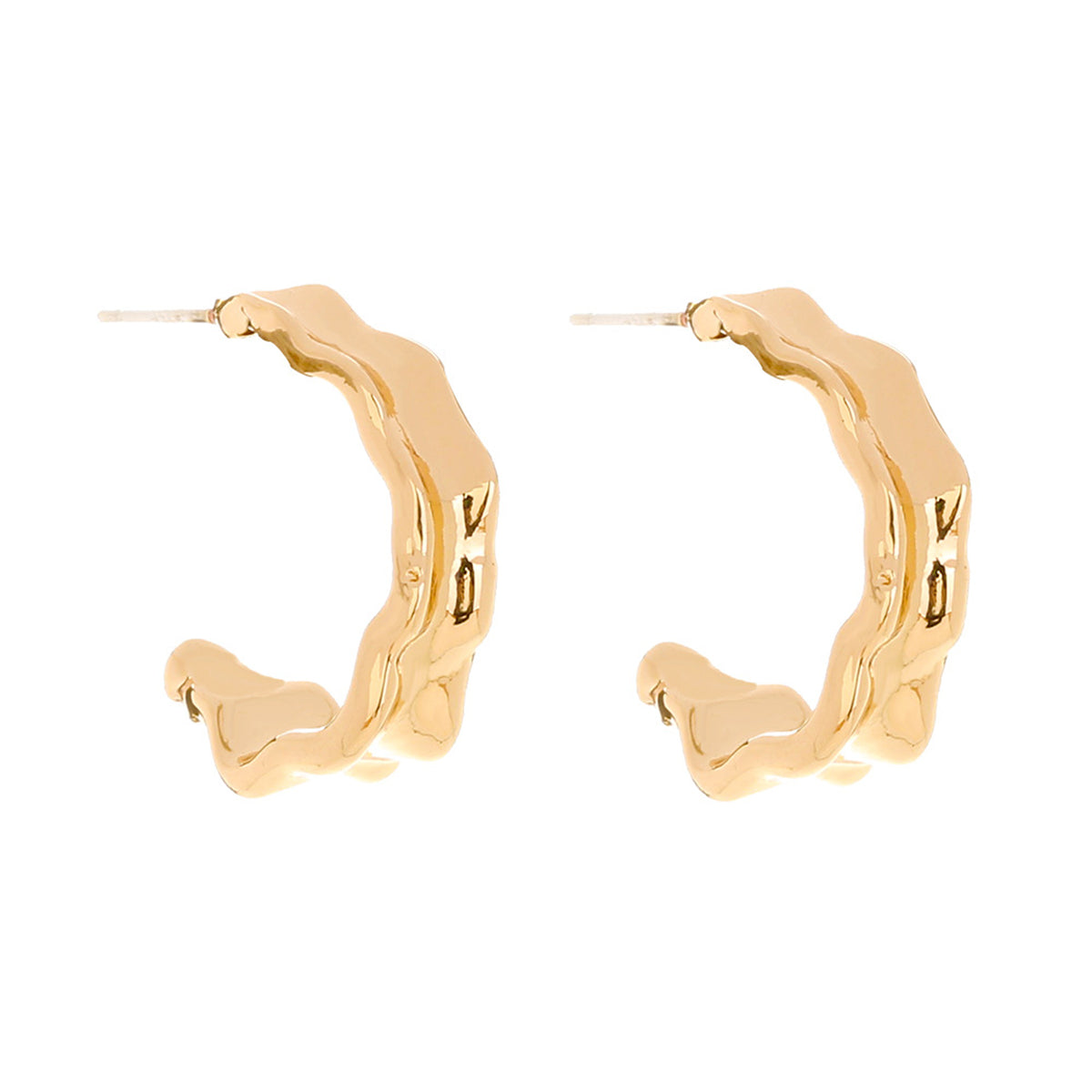 18K Gold-Plated Leaf Huggie Earrings, gold huggie earrings, everyday style, side view