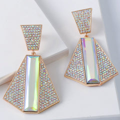 Cubic Zirconia & Crystal 18K Gold-Plated Abstract Drop Earrings