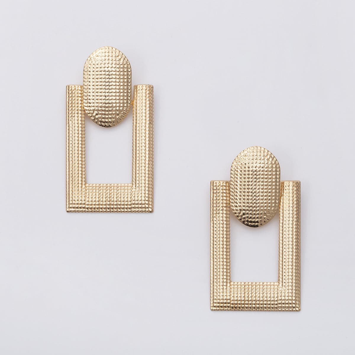 18K Gold-Plated Open Rectangle Drop Earrings