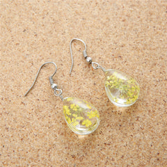 Yellow Baby'S-Breath Drop Earrings
