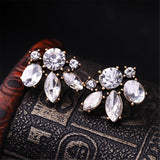 White Crystal & 18k Gold-Plated Floral Stud Earrings