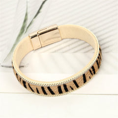 Beige Zebra & 18k Gold-Plated Bracelet - streetregion