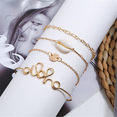 Shell & 18K Gold-Plated Charn Bracelet Set
