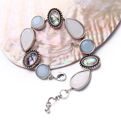 Abalone Shell & Resin Round Cut Bezel Tennis Bracelet