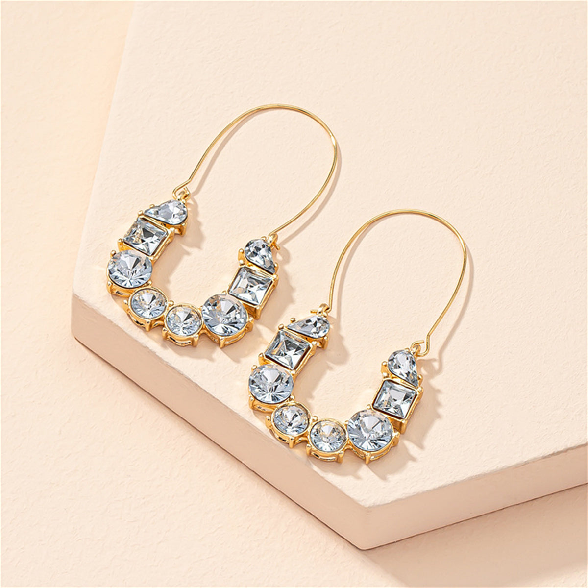 Crystal & 18K Gold-Plated Huggie Earrings