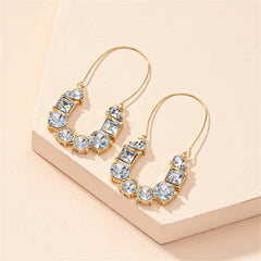 Crystal & 18K Gold-Plated Huggie Earrings