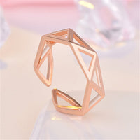 18k Rose Gold-Plated Hollow Triangle Band - streetregion