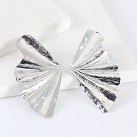 Silver-Plated Fan Stud Earrings