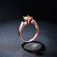 Cubic Zirconia & 18K Rose Gold-Plated Cocktail Ring